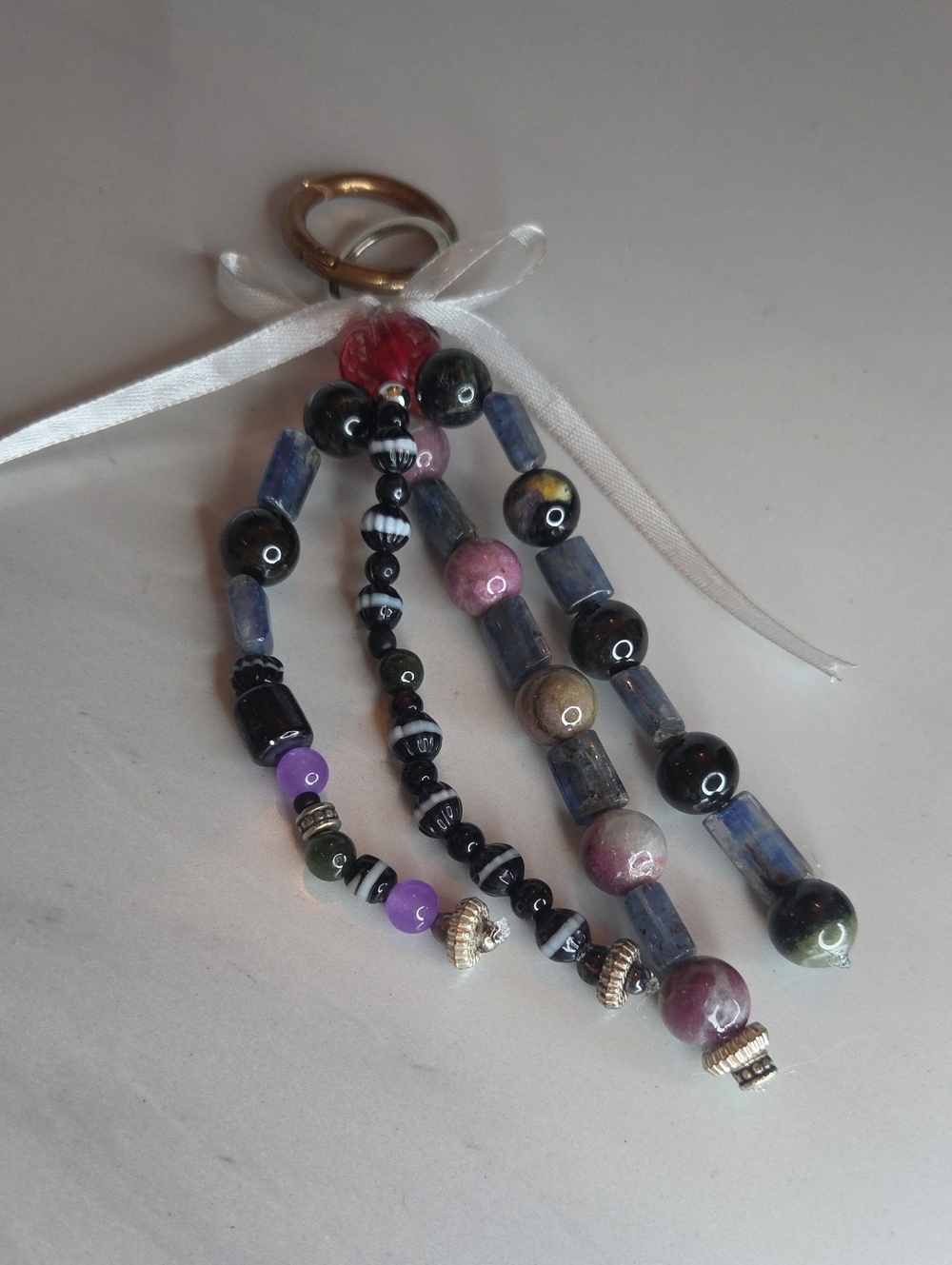 Handmade Multicolor Beaded Glass Bag Charm